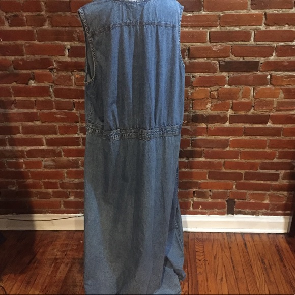 Ashley Stewart denim sleeveless button down dress - Picture 4 of 4